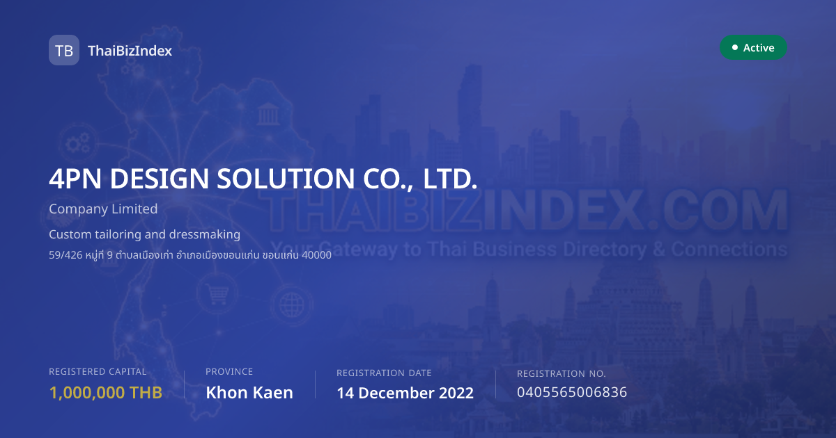 Directors & Management of 4pn Design Solution Co., Ltd. | ThaiBizIndex